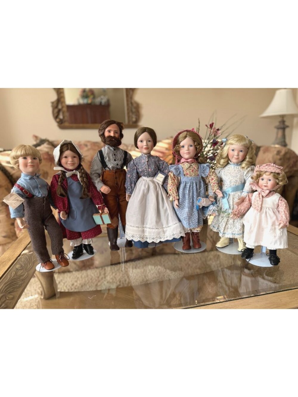 Vintage Ashton Drake Little House on the Prairie Porcelain Dolls Set Of 7